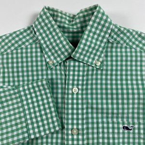 Vineyard Vines Tucker Shirt Mens XS Button Down Green White Gingham Check Cotton